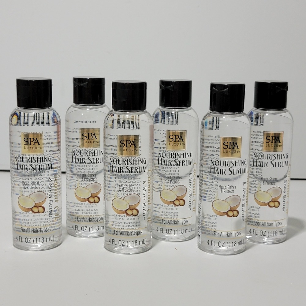 6pk Spa Luxury Nourishing Hair Serum Coconut Oil & Shea Butter 4oz All Hair